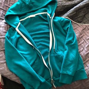 Forever21 Teal Zip Up Hoodie